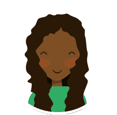 eine Frau mit langen Haaren und grünem Hemd